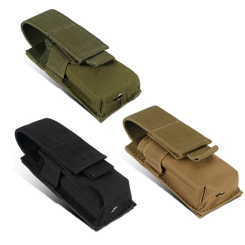 Edc Carry Knife - Modular MOLLE Waist Pouch: Flashlight/9mm Mag/Knife