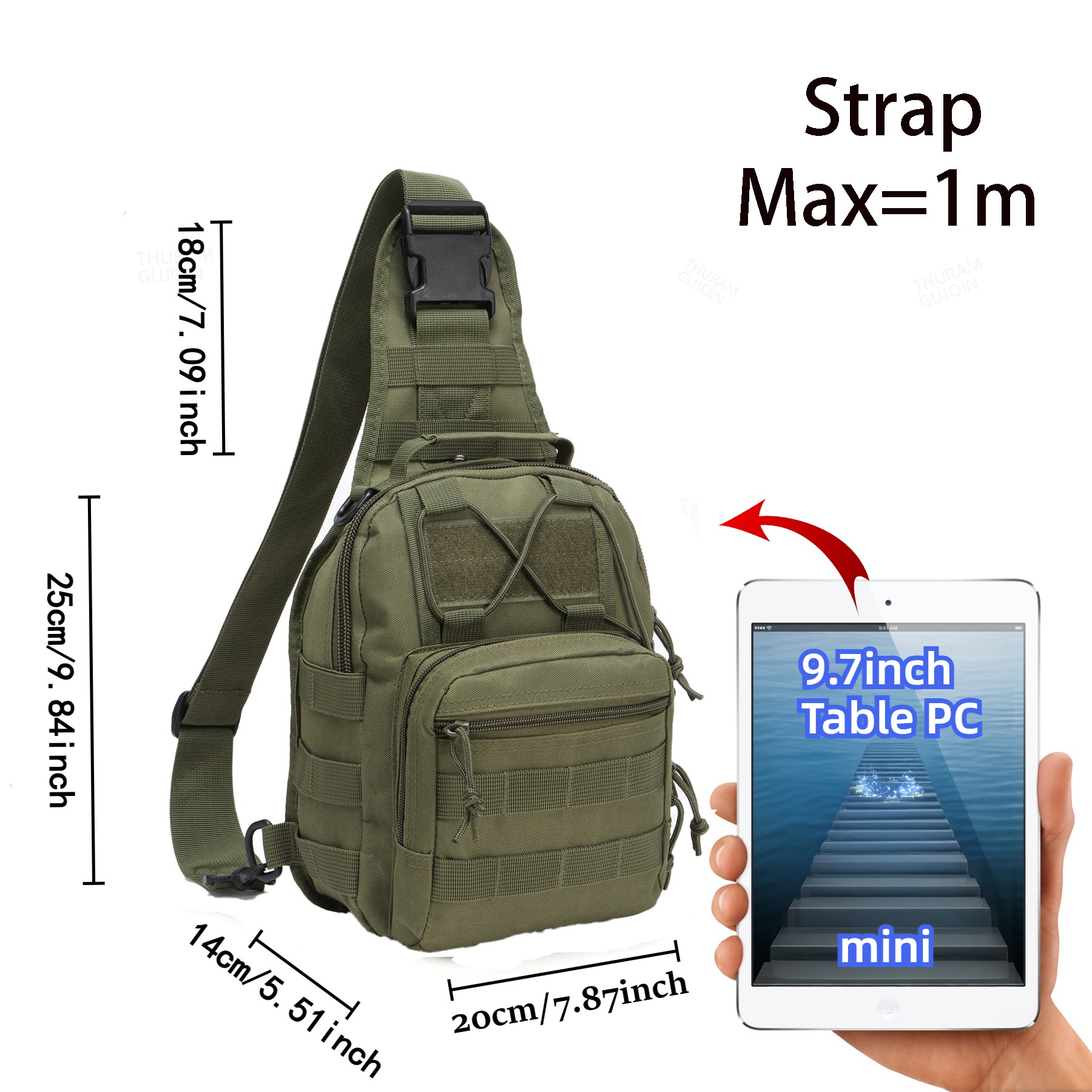 THURAM Outdoor Tactical Bag Ba - đánh giá và giá Edc Carry Bag