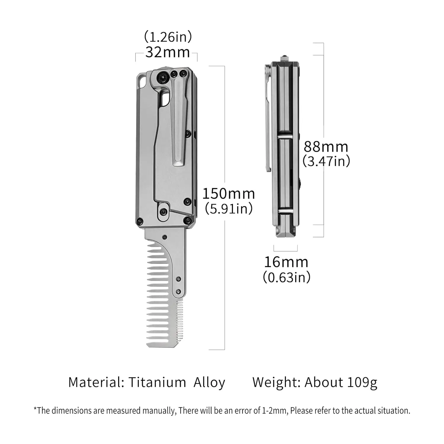 FEGVE TC347 2-in-1 Titanium Ha - đánh giá và giá Comb Pocket Titanium